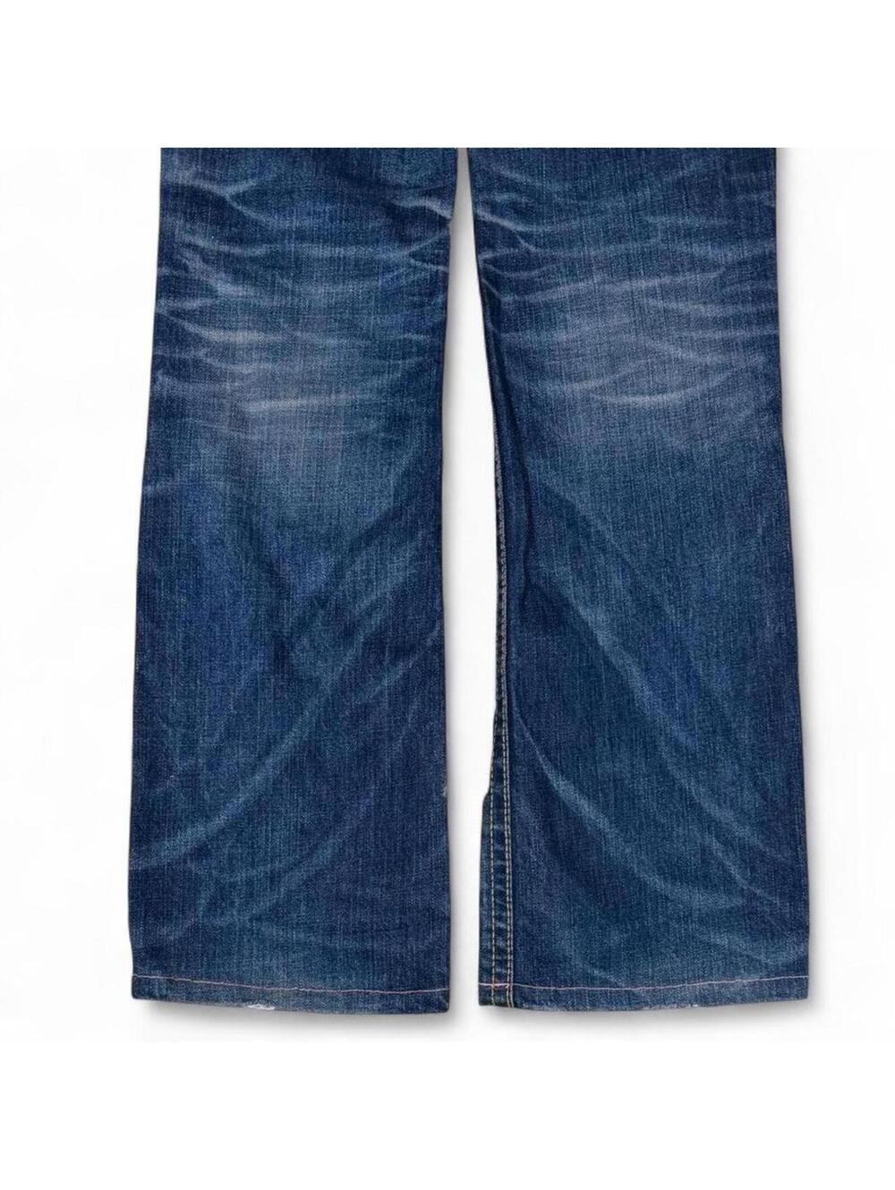 VINTAGE LOLITA DOUBLE WAIST REWORKED FLARED BOOTCUT DENIM - Picture 2 of 8